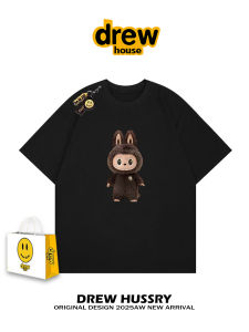 Áo Thun Cotton Drew Labubu Dáng Rộng Mùa Hè Tay Ngắn in Họa Tiết Thời Trang Cho Nam Và Nữ