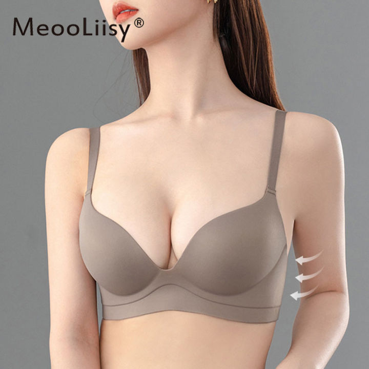 Sexy Deep U Cup Bras For Women Push Up Lingerie Seamless Bra Wire