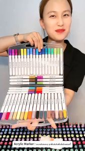 ปากกาอะคริลิค 24/48/80สี! แห้งเร็ว ล้างน้ำได้ ปลอดภัยสำหรับเด็ก วาดได้ทุกพื้นผิว
