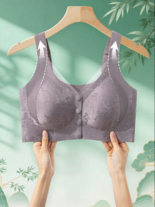 Front Closure Underwire Free Bras for Elderly Mothers Large