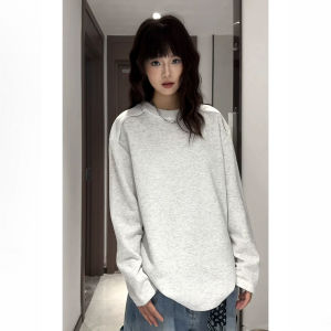 เสื้อยืดแขนยาวทรงหลวมสไตล์อเมริกันสำหรับผู้ชาย Cleanfit ฤดูใบไม้ร่วง ทรงเข้ารูป ปกติ แขนยาว ปกติ เสื้อชั้นใน