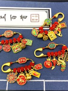 Childrens Pregnant Women Safety Pins Baby Outing Chest Pins Color Preservation Chinese Style Sand Gold Pendant Baby Personal Hanging Ornament
