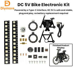 diymore | DC 5V Bicycle Electronics Kit with RGB Light and Knob Control for Color Adjustment Speed Control Solder-Your-Own DIY Parts