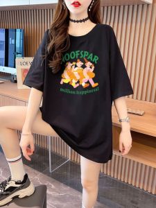 Extra Large Size 150.00kg American Retro Cartoon Short Sleeve T-shirt Womens Summer New Arrival Western Style Fashion Super Nice Clothes