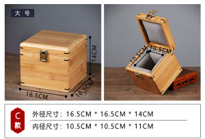 Old Carpenter Taiwan Craft Brass Buckle Open Lid Bamboo Box Jianzhan Cup Teapot Porcelain Small Gift Storage Box Set