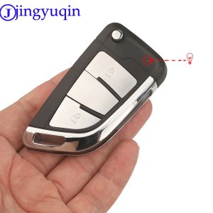 Jingyuqin For VW Passat Touran Tiguan Golf B5 Caddy Jetta Beetle Polo Seat Ibiza Skoda Fabia Superb Modified Flip Car Key Shell
