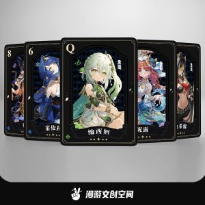 Genshin Impact Nahida Ganyu Scaramouche KleeYae Miko Bronzing Card Two-Dimensional Leisure Game Poker Peripl