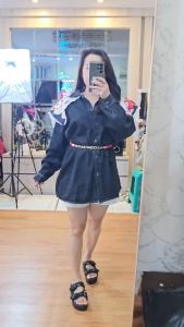 [7 Queen] KODE 18 Kemeja Oversize Jeans Import - Kemeja Wanita Oversize - Kemeja Jeans Import