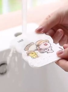 Compressed wood pulp cotton dish sponge wipe kitchen household brush pan brush bowl scouring cloth dish cloth cartoon wo