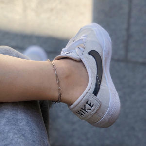 สร้อยข้อเท้าโซ่โลหะสีเงินแบบบาง สไตล์ฮิปฮอป พังก์ เทรนด์เกาหลี สำหรับทั้งชายและหญิง สร้อยข้อมือไททาเนียมแบบเรียบง่าย