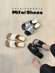 MIFEI | Leather French Pleat Platform Wedge Sandals
