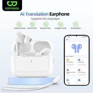 GOOJODOQ AI Wireless Earphone Intelligent Voice Exclusive APP Real-time Translation Assistant Clear Phone Calling and HiFi Music