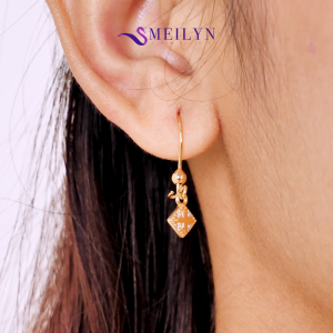 MEILYN Anting Jurai Wanita Italy Bunga Motif Wajik Lapis Emas 0271250544