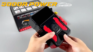 MeeGoo 4 In 1 Car Jump Starter Portable Tyre Air Pump 12V Emergency Battery Power Bankwith LED Light