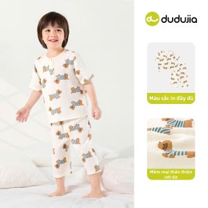 DUDUJIA | Bộ Đồ Ngủ Mùa Hè 100% Cotton Cho Trẻ Em