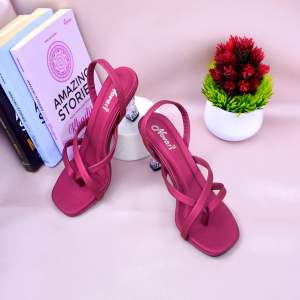 Sandal Wanita High Heels Kaca 7cm Terbaru Novari H07