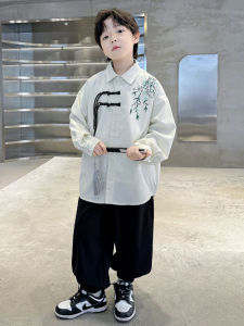 New Chinese Style Boys Tang Suit Spring Autumn Wear Childrens Clothing Set Traditional Ethnic Boys Outfit Medium to Large Size