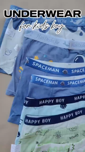 Cotton Boxer Short for Kids Boys 2-8 Years Old 2PCS Cute Printed Design Breathable Underwear Brief Set for Boys