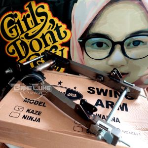 Swing Arm Arem KAZE pnp CB GL MP Megapro Merk SHJ Set As Tengah Belakang CROM SILVER MENTAH Fullset