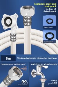 BOXIDE | Extended Soft Hose with Anti-Explosion 4-Inch Connector for Dishwasher Water Supply