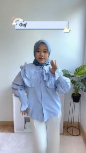 [Basica Moda] 8600 Atasan Top Baju Kemeja Wanita Raymonda Oversize Katun Import