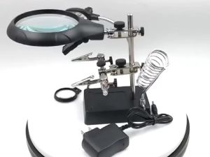 DUDUKAN SOLDER + KACA PEMBESAR KECIL + PENJEPIT MESIN+LAMPU