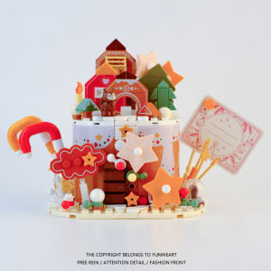 Afternoon Tea Fruit Chocolate Birthday Cake Decoration Assembly Toy Blocks Gift for Friends Classmates Besties JAKI Brand