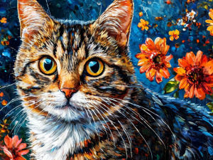Huacan Full Vuông Tròn Khoan Kim Cương Tranh Bộ Mèo Tabby Khảm Động Vật Hoa Trang Trí Nhà Tranh Thêu Chữ Thập Nhựa Nghệ Thuật