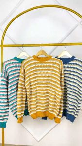 Sweater Ukuran S-XL / QUEEN Popcorn Sweater / Atasan Rajut perempuan