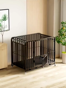Dog Cage Heavy Duty Square Tube Dog Cage Pet Dog Cage Metal Cage Double Door With Wheels
