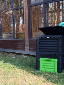 Garden Compost Bin Food Waste Bucket Heavy Duty with Lid Practical Composting Container for Household Indoor Balcony