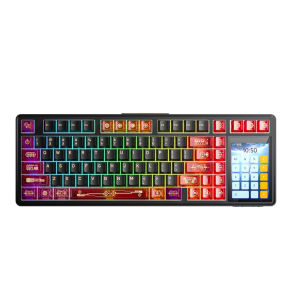 AULA | Aula L99 Wireless Creamy Mechanical Keyboard Tri‑Mode Hot‑Swappable with Smart Touch Screen RGB PBT Keycap Gasket Mount for PC