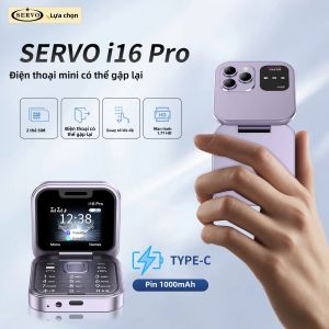 Điện Thoại Nắp Gập SERVO I16 Pro Hai SIM Màn Hình 1.77 Inch Gọi Nhanh Giọng Nói Ảo Danh Sách Đen Điện Thoại Mini Với Giắc Cắm 3.5mm