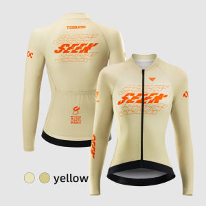 TOSUOD Womens Cycling Jersey Long Sleeve Slim Fit Full Zip Breathable Quick Dry Rear Pockets Spring Summer Road MTB Riding