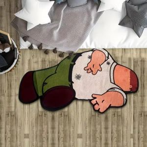 VIKAMA Cartoon Character Carpet Anti Slip Entrance Mat Soft Plush Bedside Rug for Bedroom Living Room Dorm Home Decor