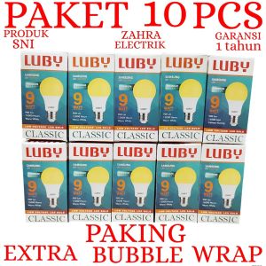 BOHLAM LED / LAMPU LED LUBY CLASSIC KUNING PAKET 10 PCS 9W