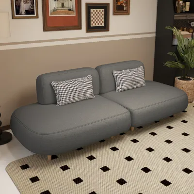 AISHANGSHUYA | Armless Backless Velvet Fabric Sofa