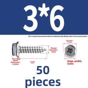 POWER&STRONG | 304 Stainless Steel Hexagon Flange Self-Tapping Screw with Washer M3-M6