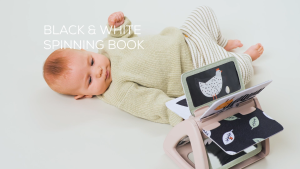 Infantino | Taf Toys Black & White Tummy Time Rattling Spinning Book