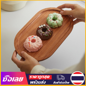 [Mr. Jam] ถาดไม้ทรงวงรีสไตล์ญี่ปุ่น ถาดไม้ สไตล์ญี่ปุ่น มินิมอล ใส่อาหาร ขนม จากไม้แท้ธรรมชาติ
