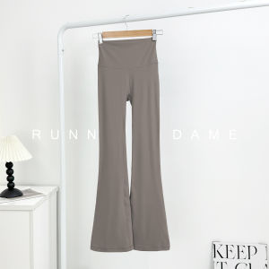 Nude Feel Sizeless High Waist Yoga Pants Womens Fitness Tummy Control Butt Lifting Breathable Nylon Bell Bottom Yoga Wear