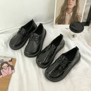 รองเท้าส้นแบนหัวมนสไตล์ญี่ปุ่น JK สำหรับผู้หญิง ฤดูใบไม้ผลิและฤดูใบไม้ร่วง รองเท้าเด็กตัวโต ทรงหัวมน ทรงหัวมน รองเท้าแฟชั่น