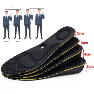 Ultralight Invisible Height Increase Insoles For Men Women Magnet Massage Shoe Heel Insert 2/3/4/5cm Taller Lift Damping Insoles