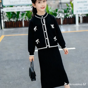 Ottd Setelan Rajut Anak Perempuan Thica Knite Set Rok Kekinian Terbaru Usia 2-12 Tahun Desain Trendy