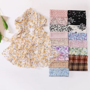 Jifang Small Flower Daisy Butterfly Alphabet Floral Prints Bubble Chiffon Shawl Pashmina Head Scarf Raya Muslim Hijab Tudung WC77