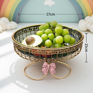Luxury Metal Fruit Tray High End Snack Plate Candy Tray Living Room Coffee Table Front Desk Decor Handmade Fruit Vegetable Pattern