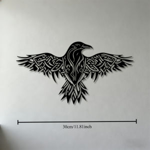 CIFbuy | CIFBUY Iron Wall Art Celtic Raven Metal Sculpture Boho Decor Sign For Home Bedroom Indoor Outdoor Yard