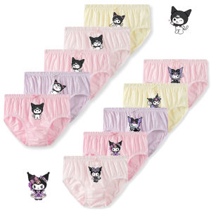 Sanrio | 5-Piece Girls Cotton Panties Cute Character Kuromi Print Cartoon Girls Briefs Soft Children Underwear Breathable Babies Knickers