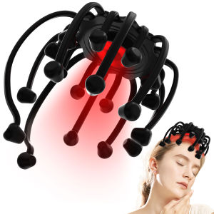 KTS Electric Head Massager Octopus Massager 20 Contracts 5 Modes Scalp Massager 2 Extra Long Contract Red Light Therapy Device
