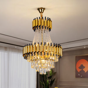 KASIDA Luxury Gold crystal chandelier modern design tricolors cchanderlier living room Led pendant lights for ceiling crystal chandelier ceiling light sala for Kitchen Hotel Hall Art Decor Hanging Lamp high ceiling low ceiling